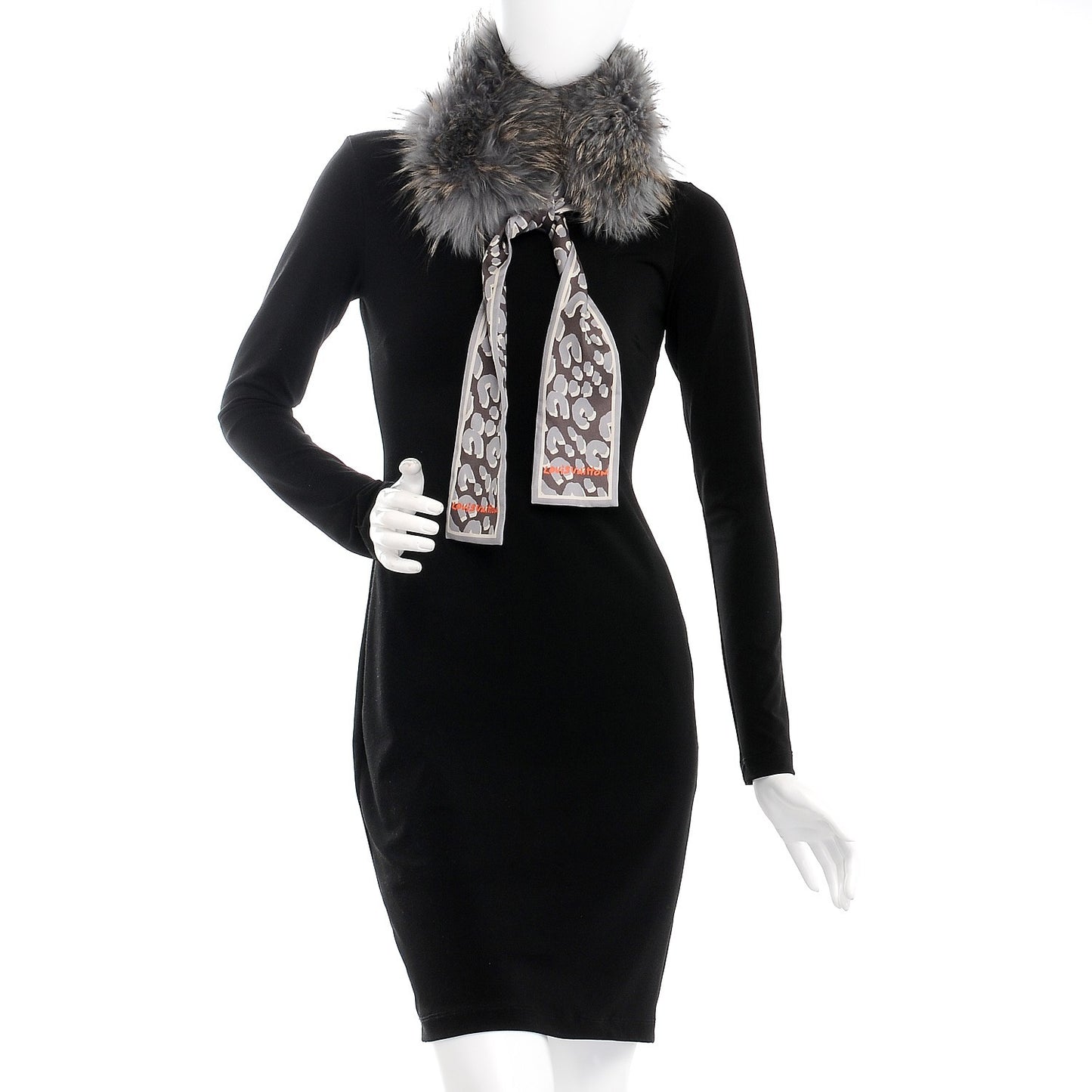 Silk Raccoon Fur Leopard Bandeau Scarf