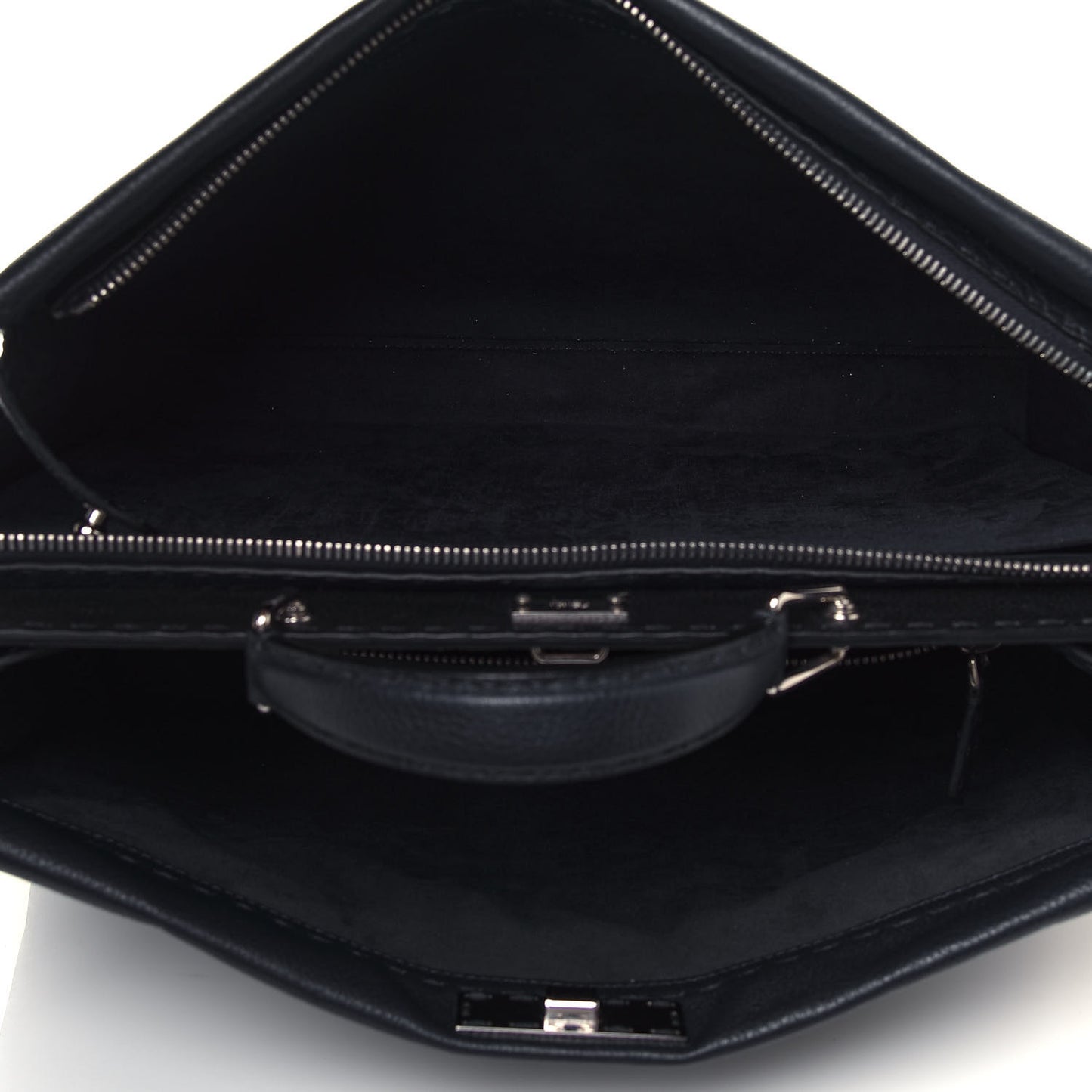 Cuoio Romano Selleria Bi-Color Large Mens Peekaboo Iconic Essential Satchel Lavagna Black