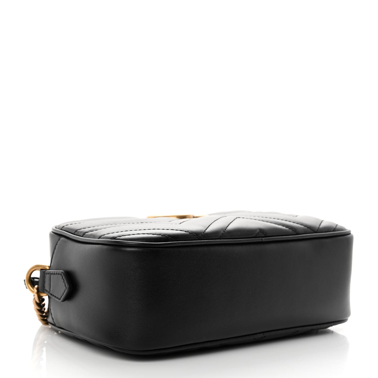 Calfskin Matelasse Small GG Marmont Chain Shoulder Bag Black