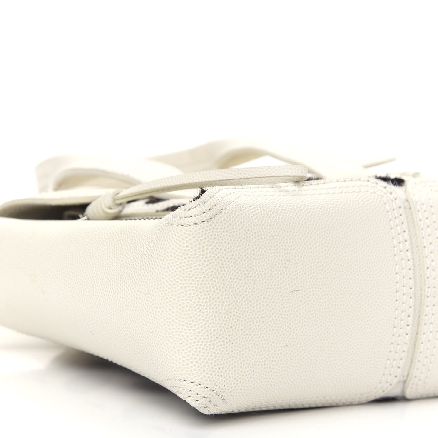 Calf Hair Polka Dot Mini Pashli Satchel White Black