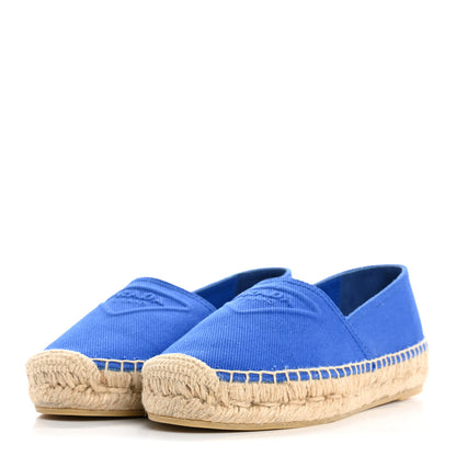 Prada Canvas Triangle Logo Espadrilles 35 Azzurro 4 of 10