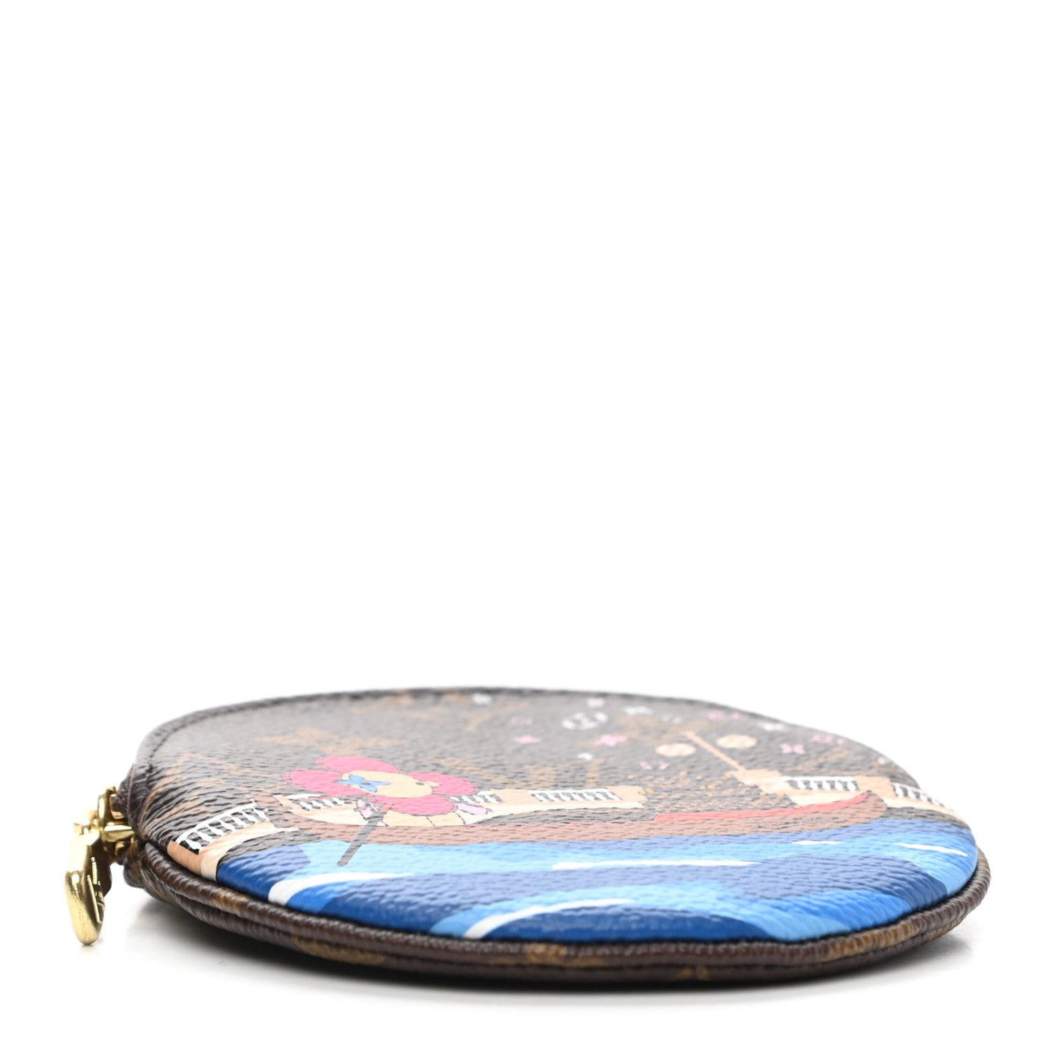 Louis Vuitton Monogram 2019 Christmas Animation Round Coin Purse Blue 4 of 7