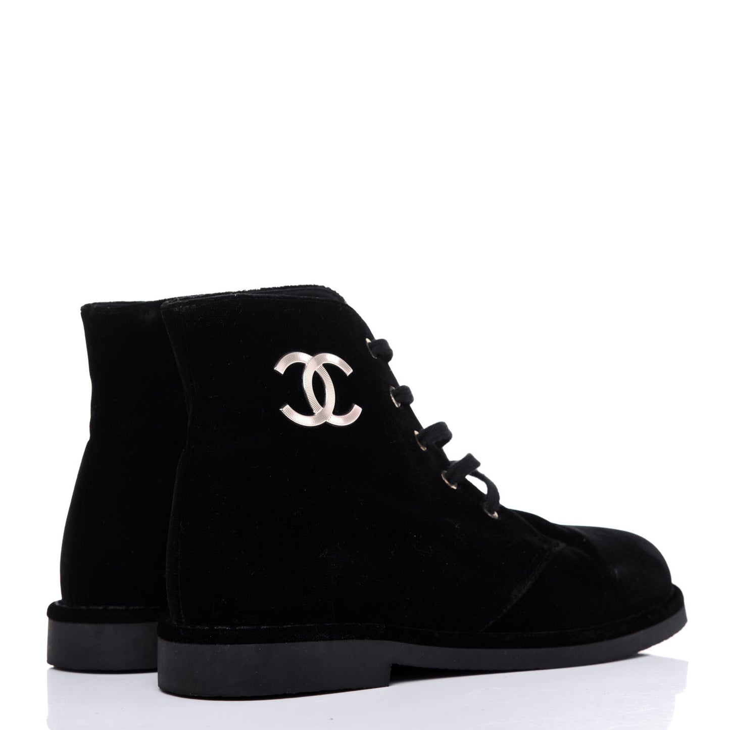 Velvet CC Lace Up Boots 36.5 Black