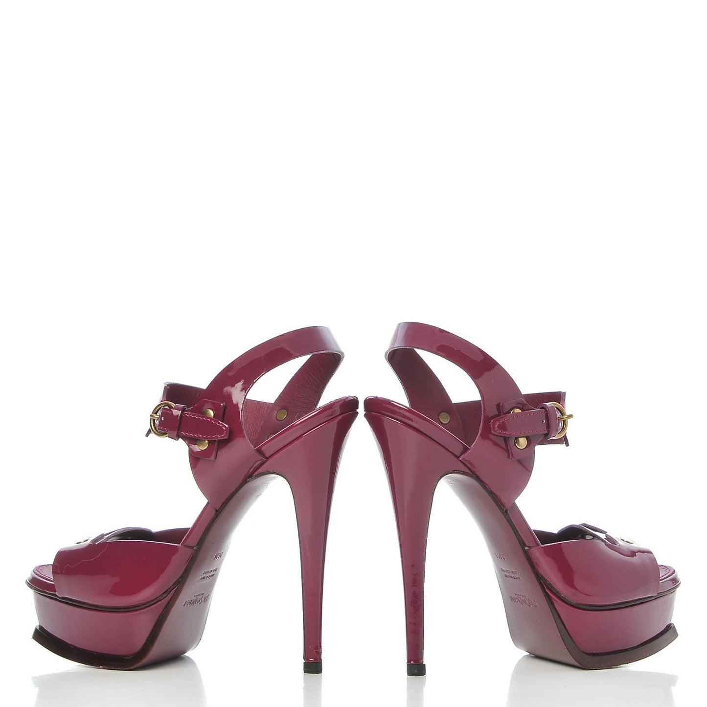 Patent Tribute Stud Platform Sandals 36.5 Fuchsia