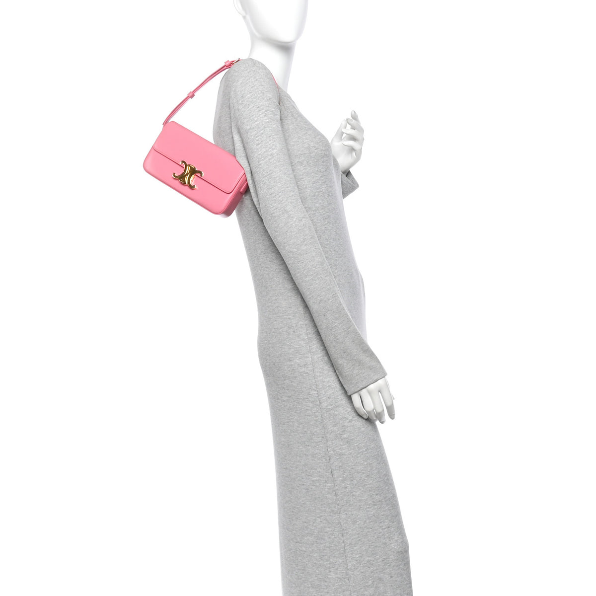 Celine Shiny Calfskin Triomphe Flamingo 2 of 11