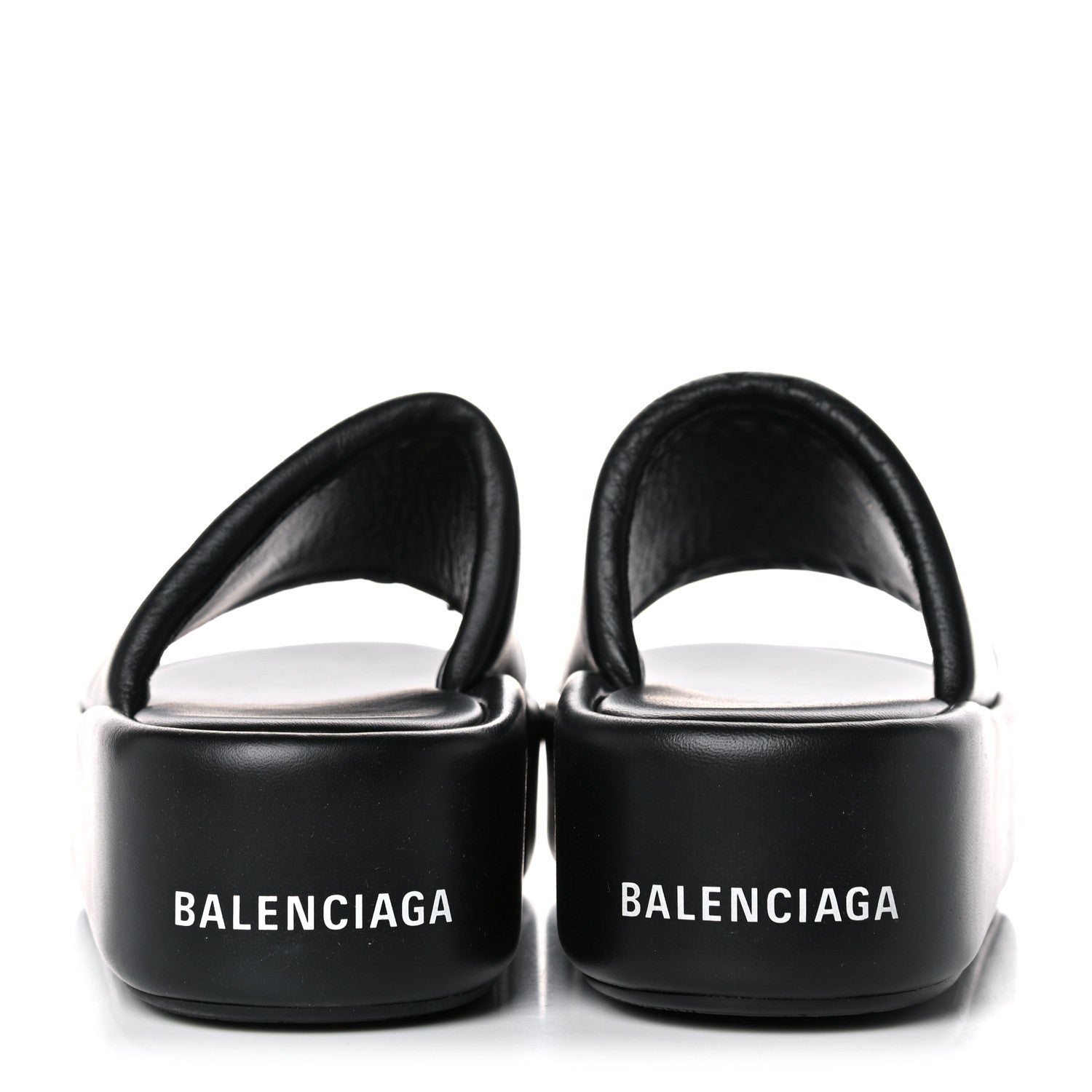 Balenciaga Smooth Nappa Logo Rise Platform Sandals 38 Black White 5 of 10