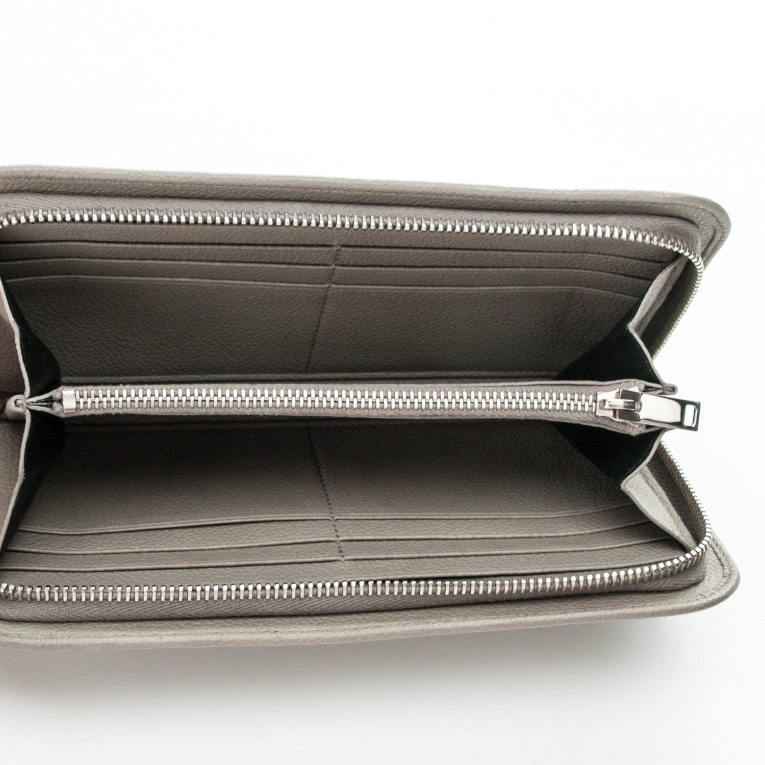 Saint Laurent Calfskin Classic Zip Around Continental Wallet Light Grey 5 of 6