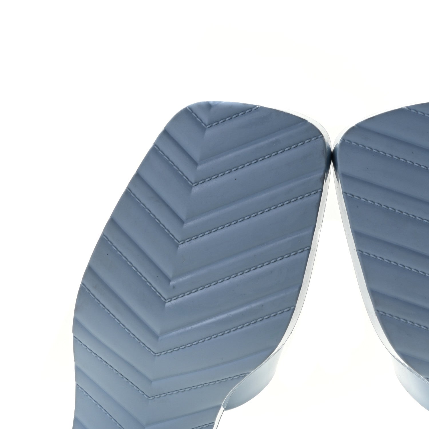 Gucci Rubber Gucci Logo Womens Platform 20/60mm Slide Sandals 38 Porcelain Light Blue 7 of 11