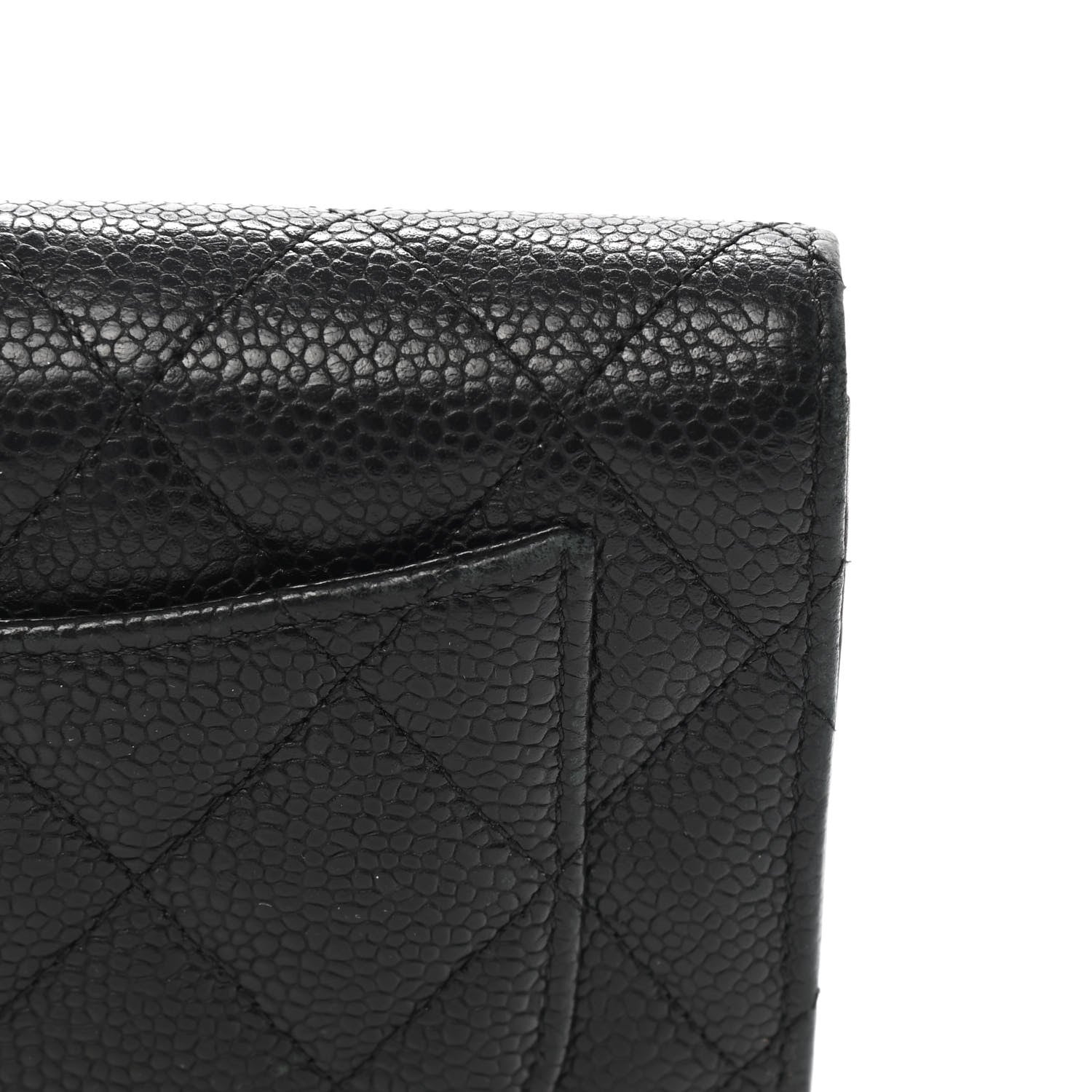 Chanel Caviar Quilted Large Gusset Flap Wallet Black 14 of 15