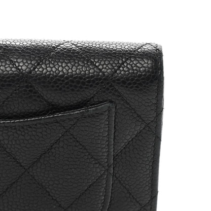Chanel Caviar Quilted Large Gusset Flap Wallet Black 14 of 15