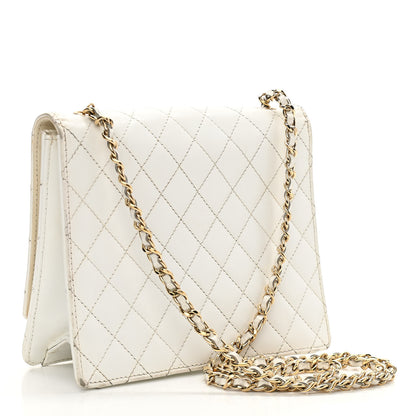 Chanel Lambskin Stitched Small Single Flap White 2 of 17