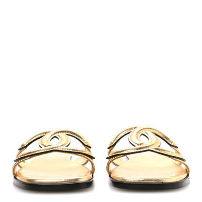 Chanel Lambskin CC Cut Out Mules Sandals 36 Black 3 of 9