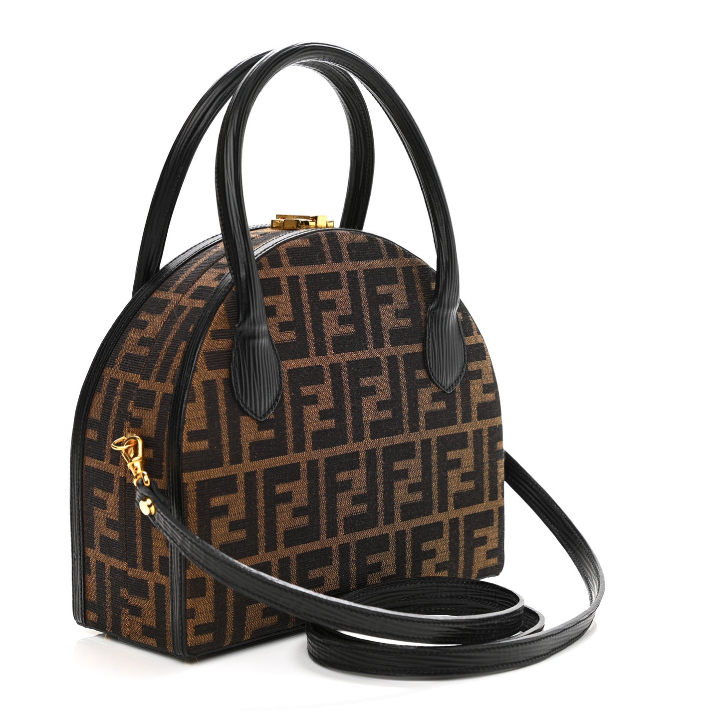 Zucca Calfskin Box Bag Tobacco Black