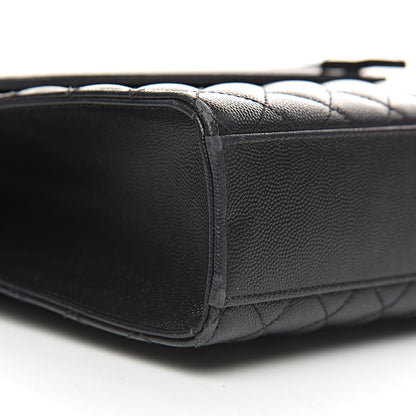 Saint Laurent Grain De Poudre Large Tri-Quilt Monogram Satchel Black 10 of 12