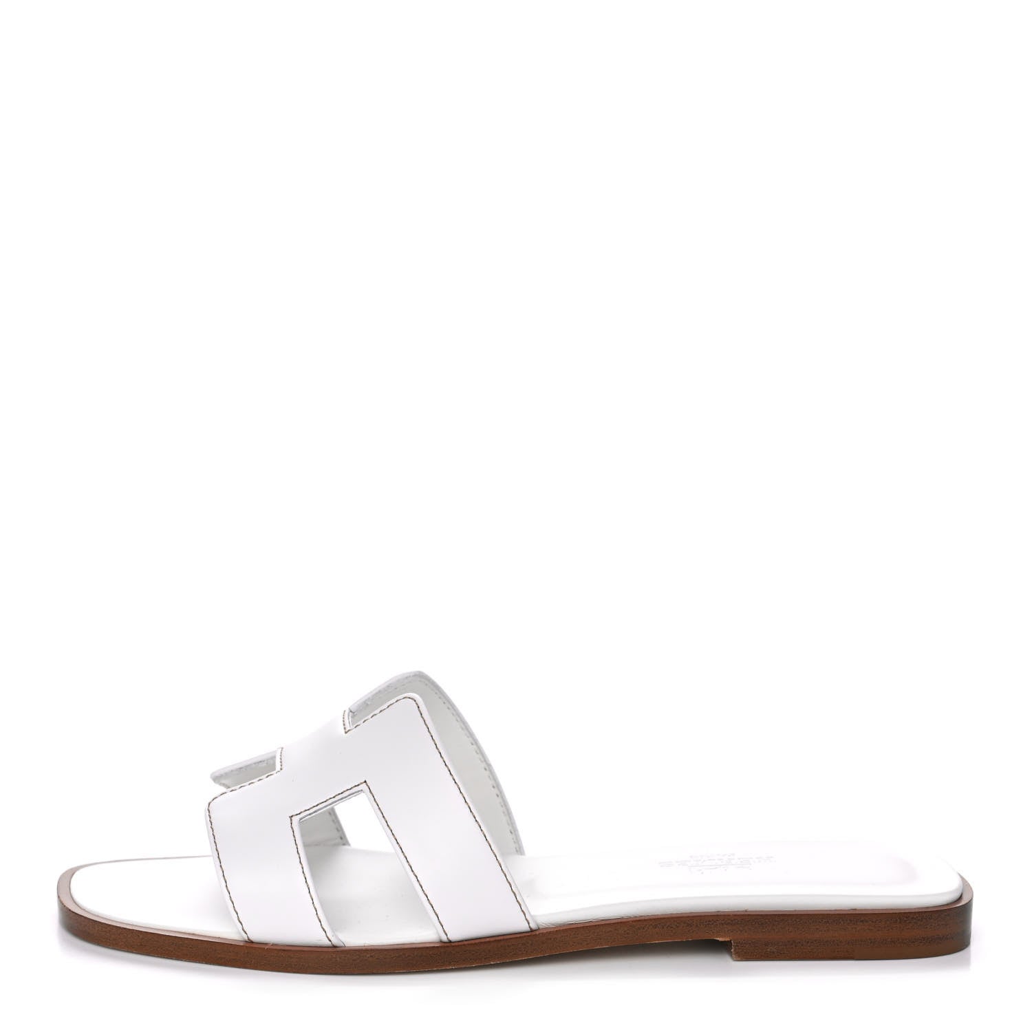 Hermes Box Calfskin Oran Sandals 35.5 White 1 of 10