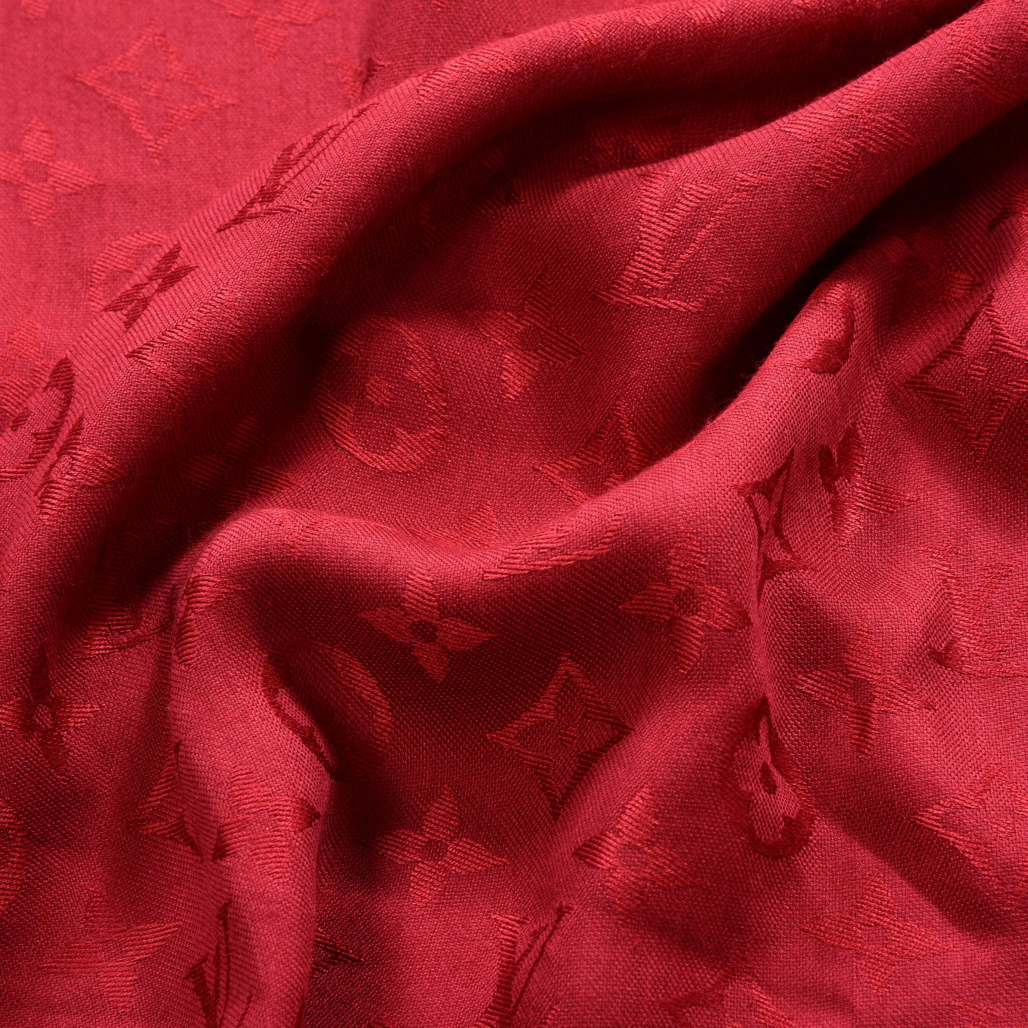 Louis Vuitton Silk Wool Monogram Shawl Pomme D'Amour 2 of 4