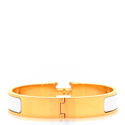 Hermes Enamel Narrow Clic Clac H Bracelet GM White 3 of 6