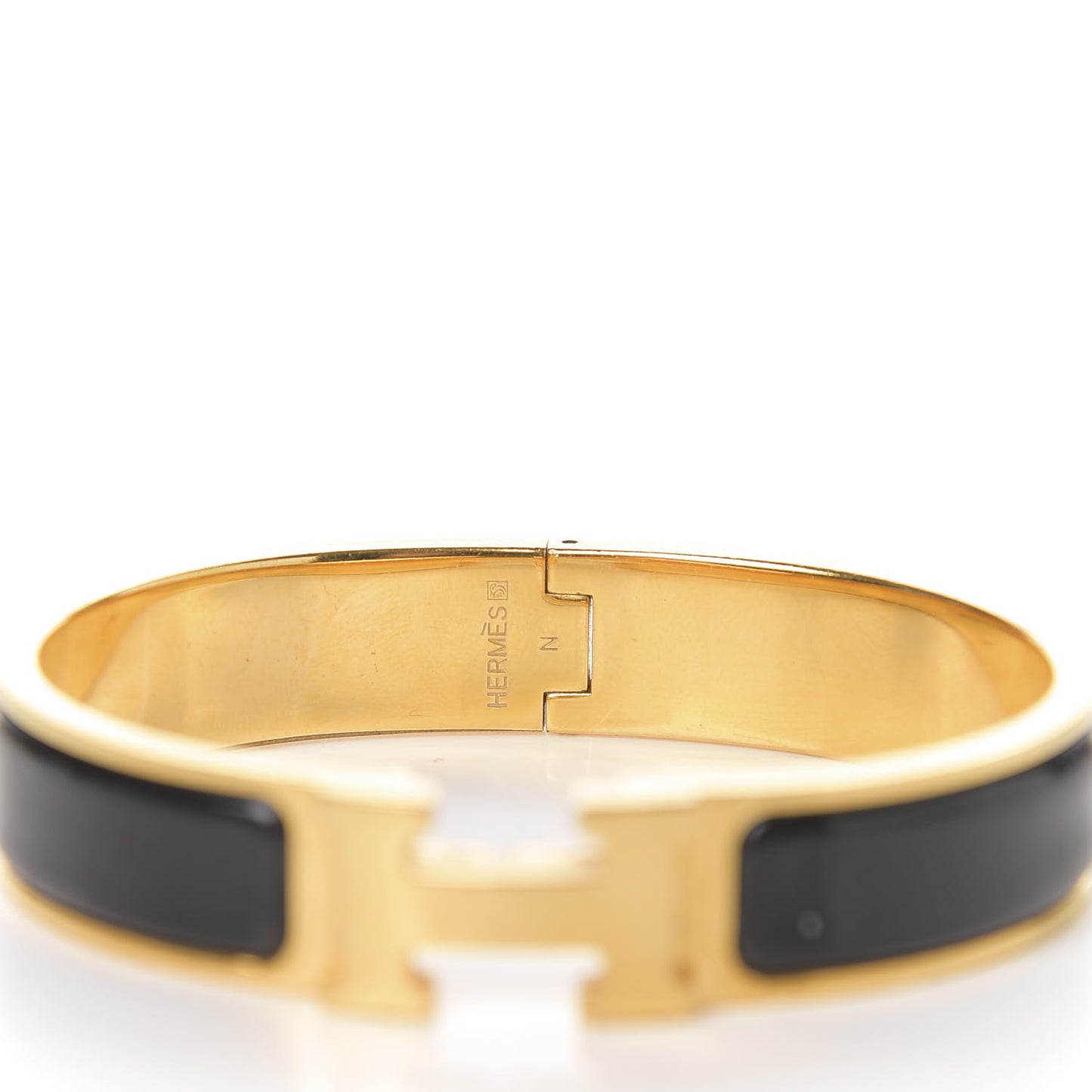 Enamel Narrow Clic Clac H Bracelet PM Black