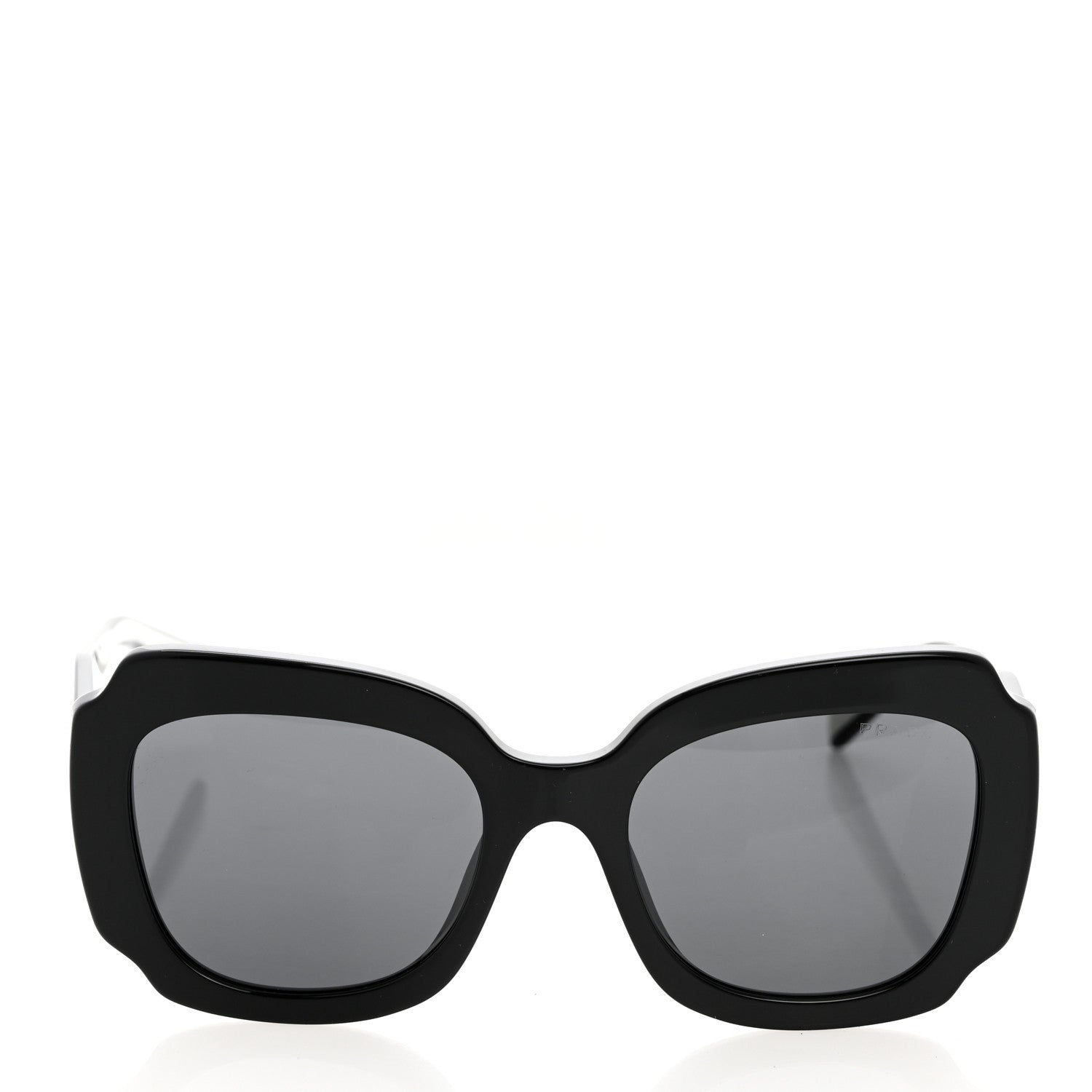Prada Acetate Square Sunglasses SPR 16Y Black Dark Grey 2 of 8