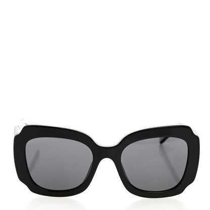 Prada Acetate Square Sunglasses SPR 16Y Black Dark Grey 2 of 8