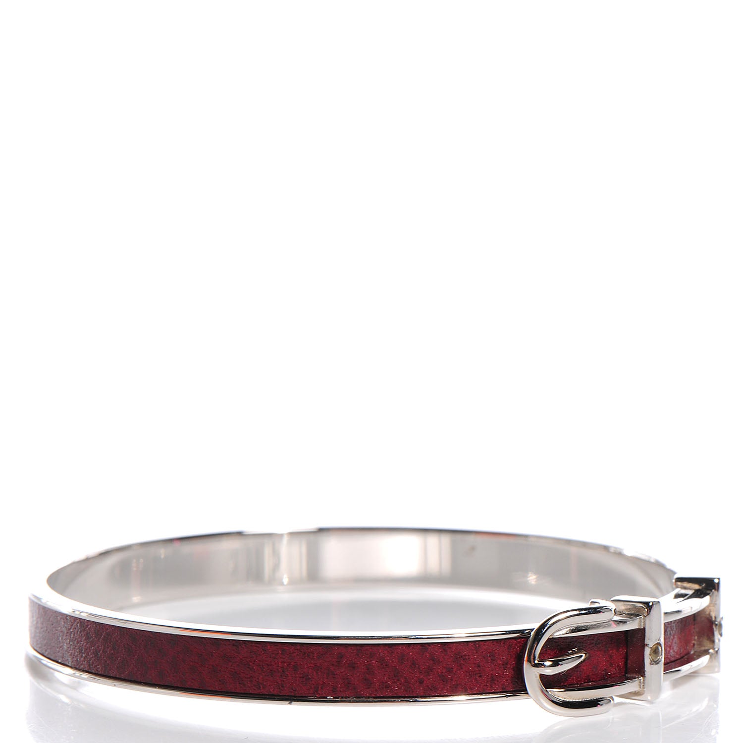 Hermes Vache Liegee Belt Buckle Bangle Rouge Garance 3 of 8