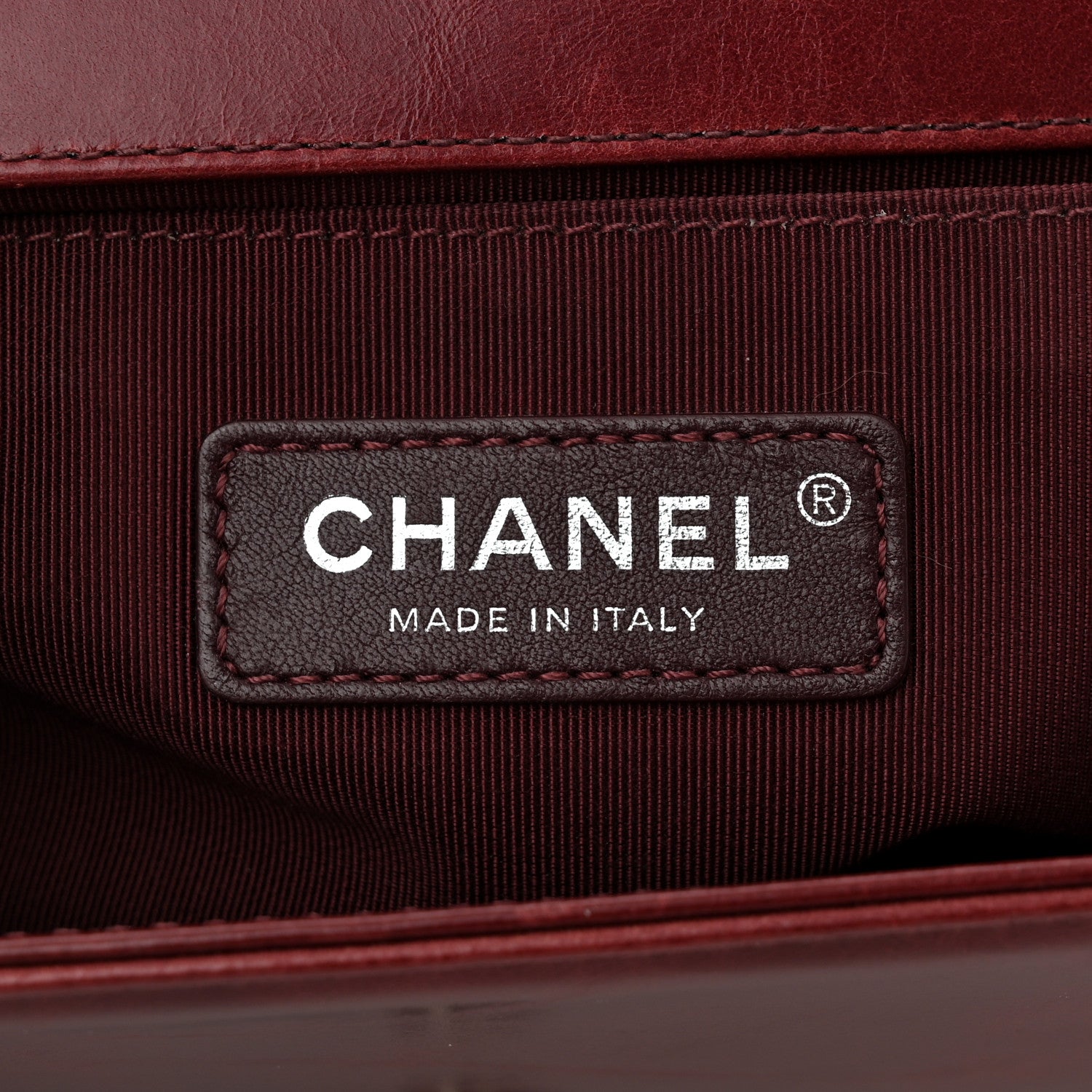 Chanel Glazed Calfskin Quilted Medium Boy Chained Flap Bordeaux 6 of 11