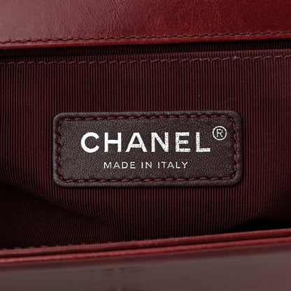 Chanel Glazed Calfskin Quilted Medium Boy Chained Flap Bordeaux 6 of 11