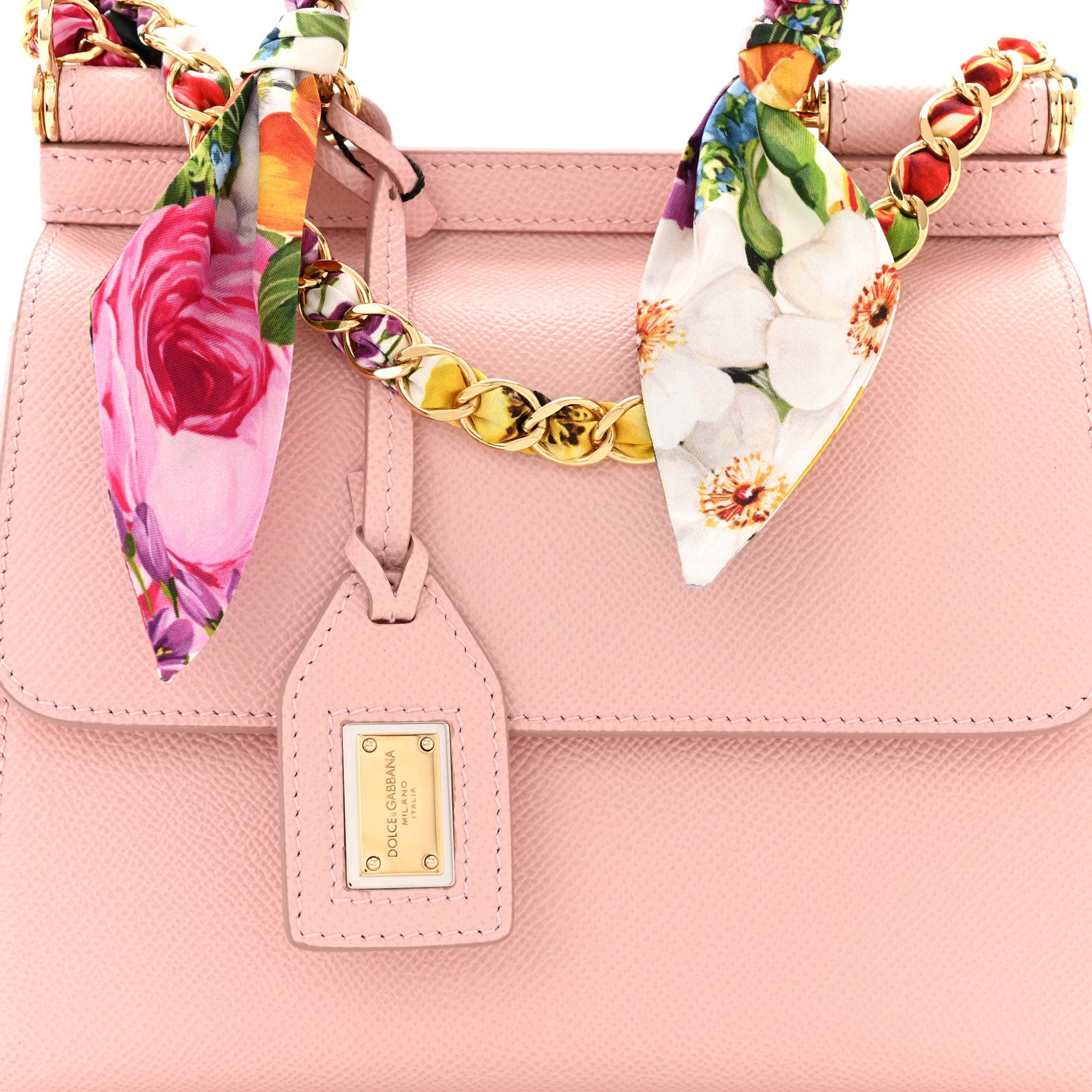 Dolce & Gabbana Dauphine Small Miss Sicily Satchel With Scarf Pink 7 of 9