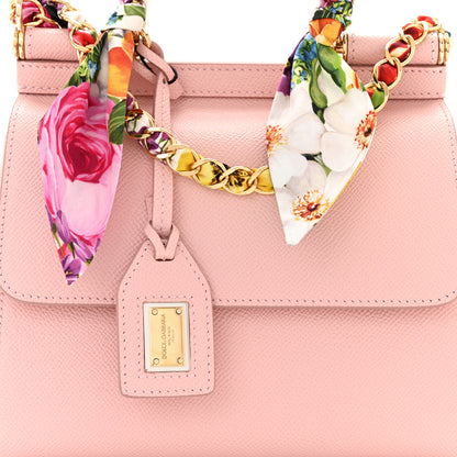 Dolce & Gabbana Dauphine Small Miss Sicily Satchel With Scarf Pink 7 of 9
