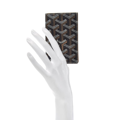 Goyard Goyardine Saint Pierre Card Holder Black Tan 2 of 7