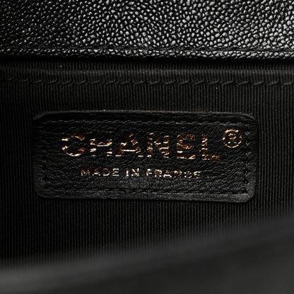Chanel Caviar Chevron Quilted Medium Boy Flap Black 6 of 11