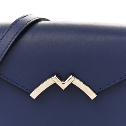 Moynat Box Calfskin Gabrielle Reporter Shoulder Bag Blue 7 of 14