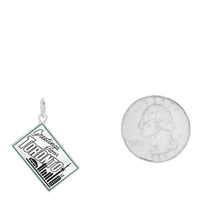 Tiffany Sterling Silver Enamel Toronto Postcard Charm Blue 2 of 4