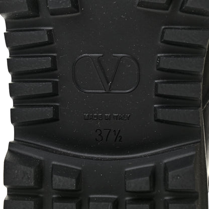 Valentino Garavani Calfskin Womens VLOGO 35mm Combat Boots 37.5 Black 7 of 15