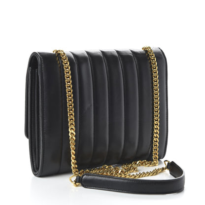 Saint Laurent Lambskin Matelasse Monogram Vicky Chain Wallet Black 3 of 10