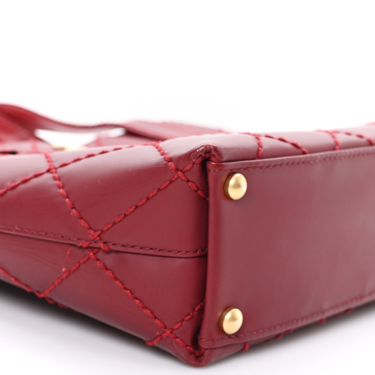 Chanel Calfskin Stitch Small Surpique Tote Red 9 of 12