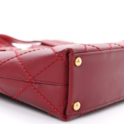 Chanel Calfskin Stitch Small Surpique Tote Red 9 of 12