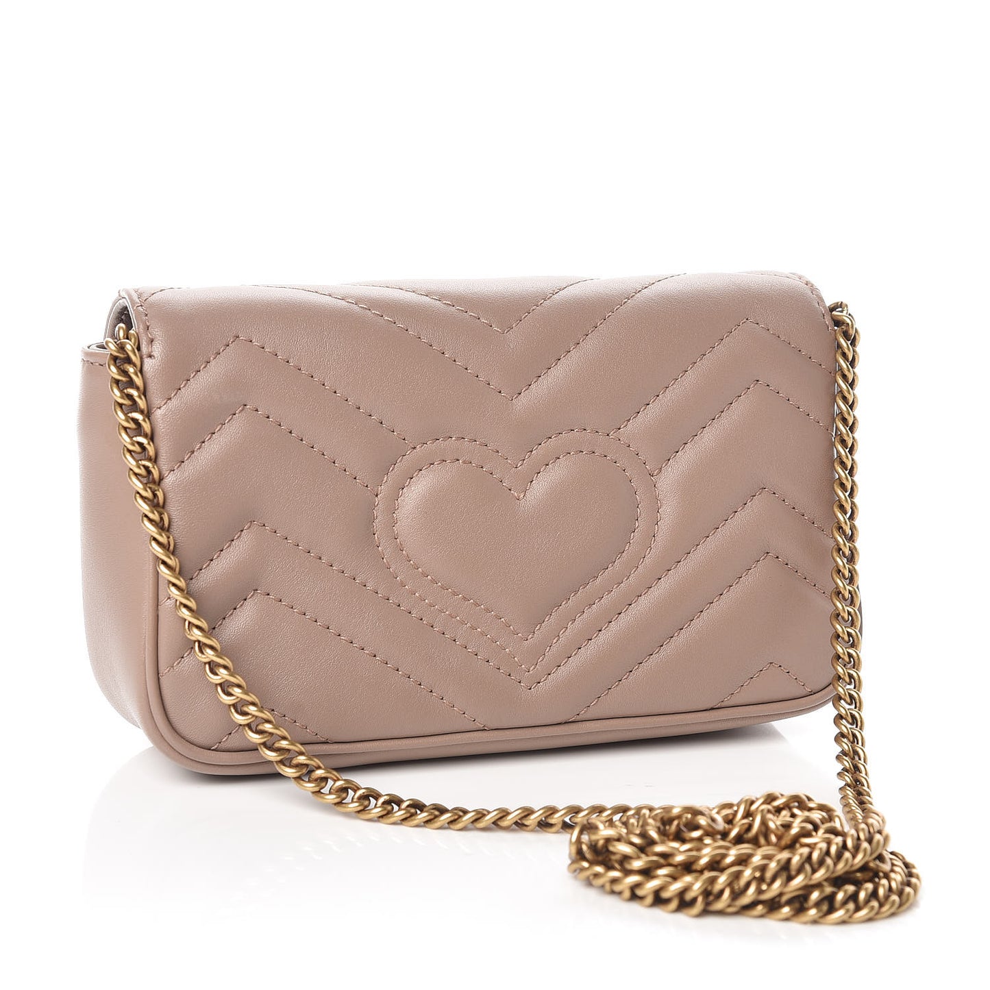 Calfskin Matelasse Super Mini GG Marmont Shoulder Bag Porcelain Rose