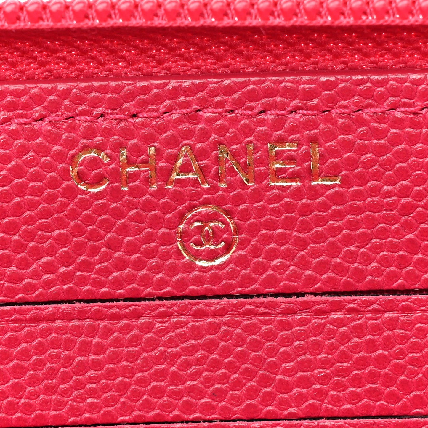 Caviar Quilted Small Boy Zip Around Wallet Fuchsia