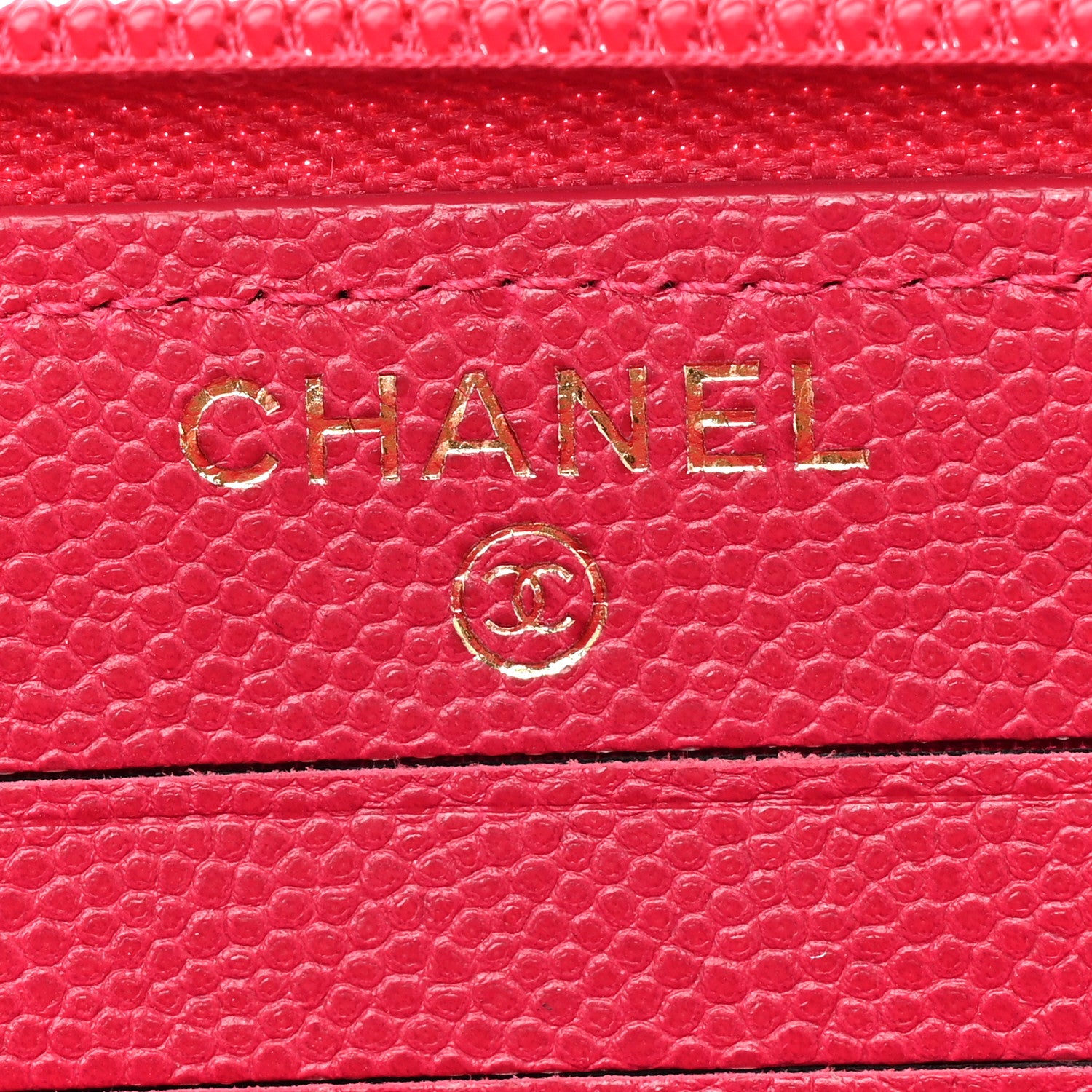 Chanel Caviar Quilted Small Boy Zip Around Wallet Fuchsia 8 of 14