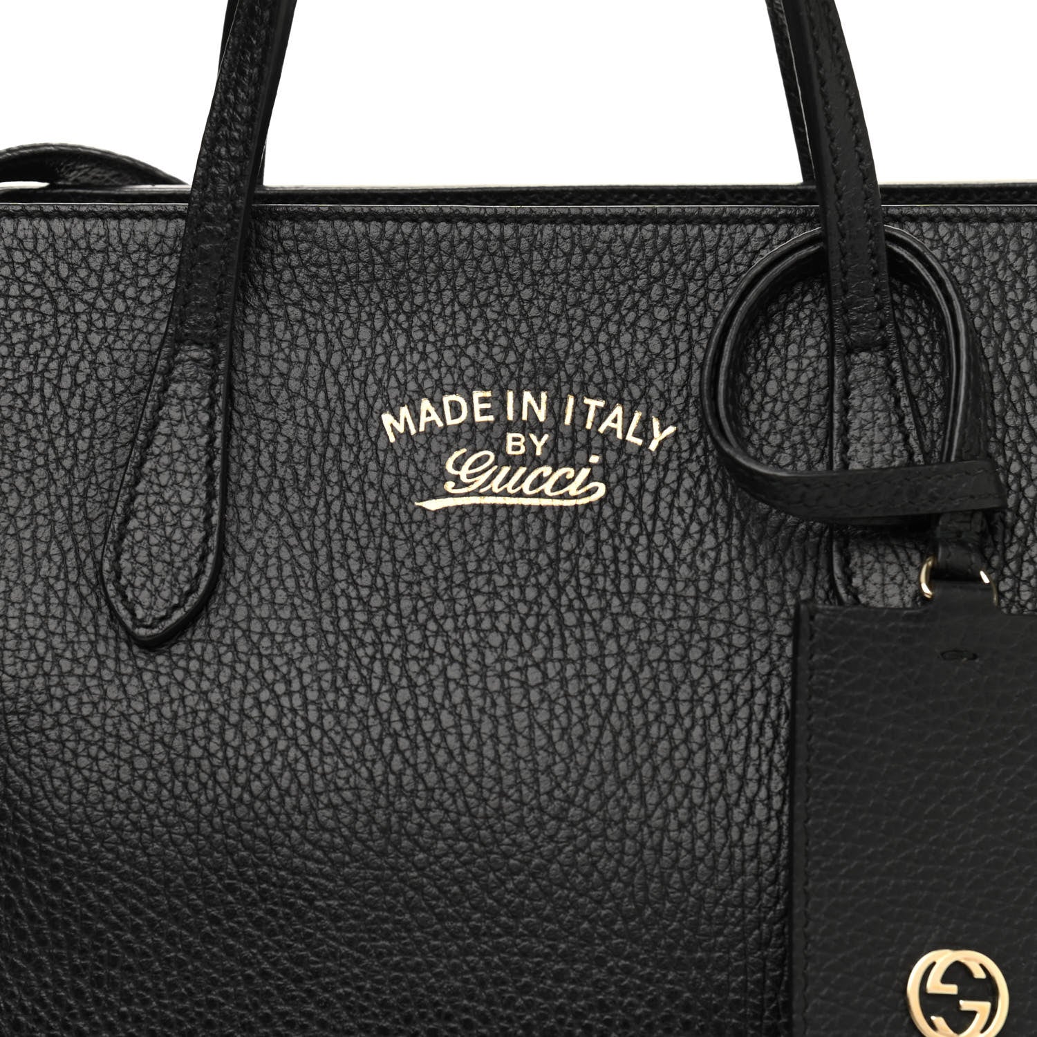 Gucci Dollar Calfskin Mini Swing Top Handle Bag Black 7 of 9