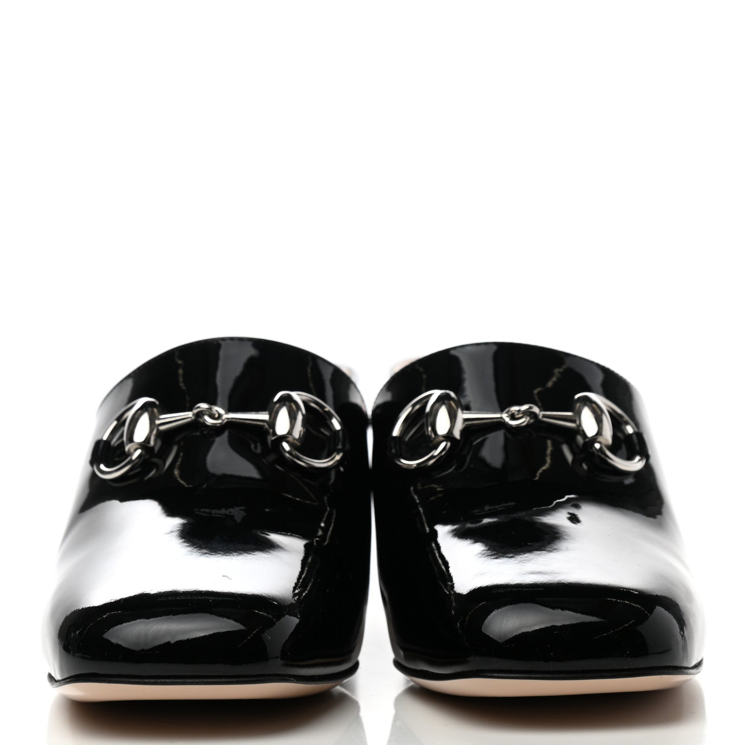 Gucci Patent Lexi Horsebit Mules 38 Black 2 of 8