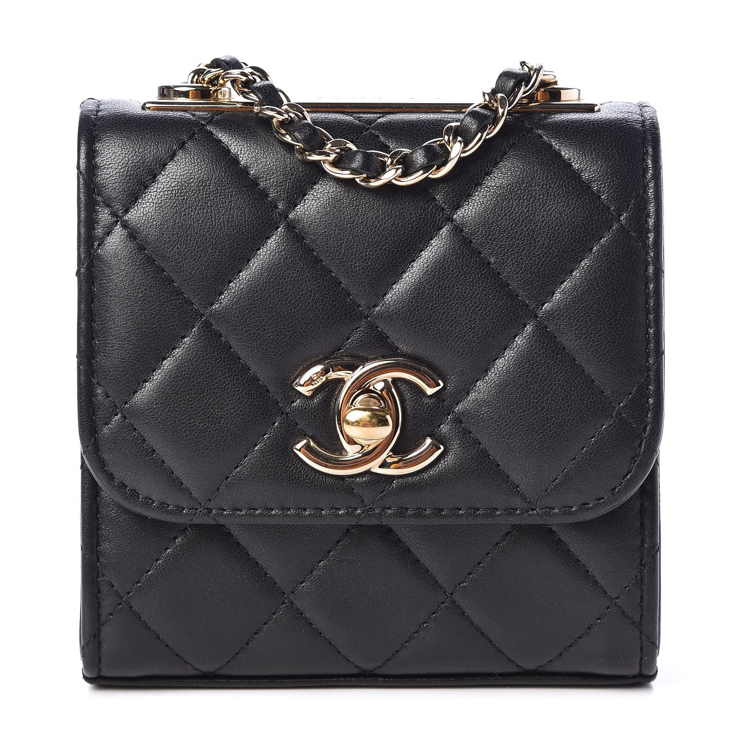 Chanel Lambskin Quilted Mini Trendy CC Chain Wallet Black 1 of 7
