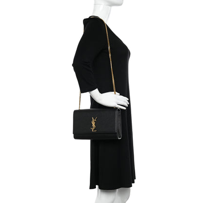 Saint Laurent SAINT LAURENT Grain De Poudre Medium Classic Monogram Kate Satchel Black 2 of 9