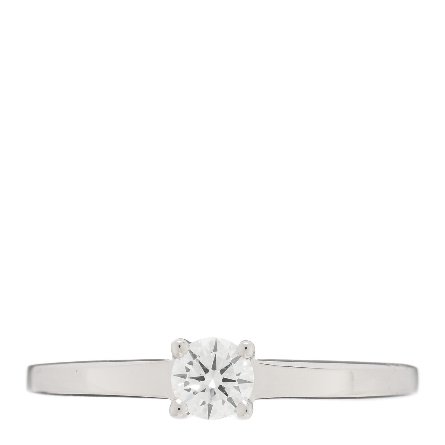 Cartier Platinum .24ct Diamond Solitaire Engagement Ring 53 6.5 1 of 5