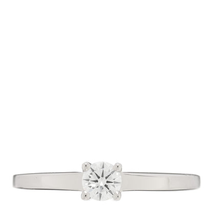 Cartier Platinum .24ct Diamond Solitaire Engagement Ring 53 6.5 1 of 5