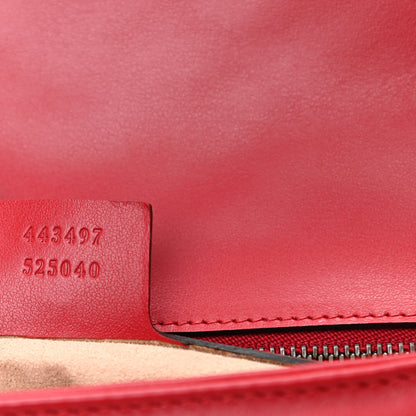Gucci Calfskin Matelasse Small GG Marmont Shoulder Bag Hibiscus Red 7 of 9
