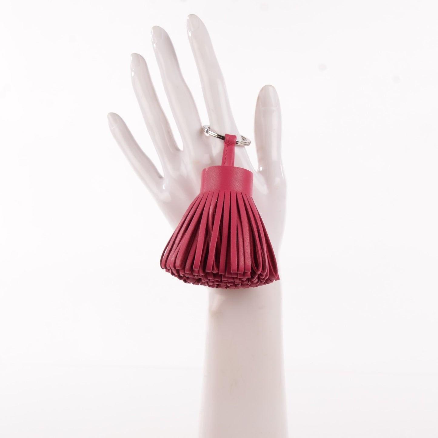 Lambskin Carmen Tassel Key Holder Fuchsia