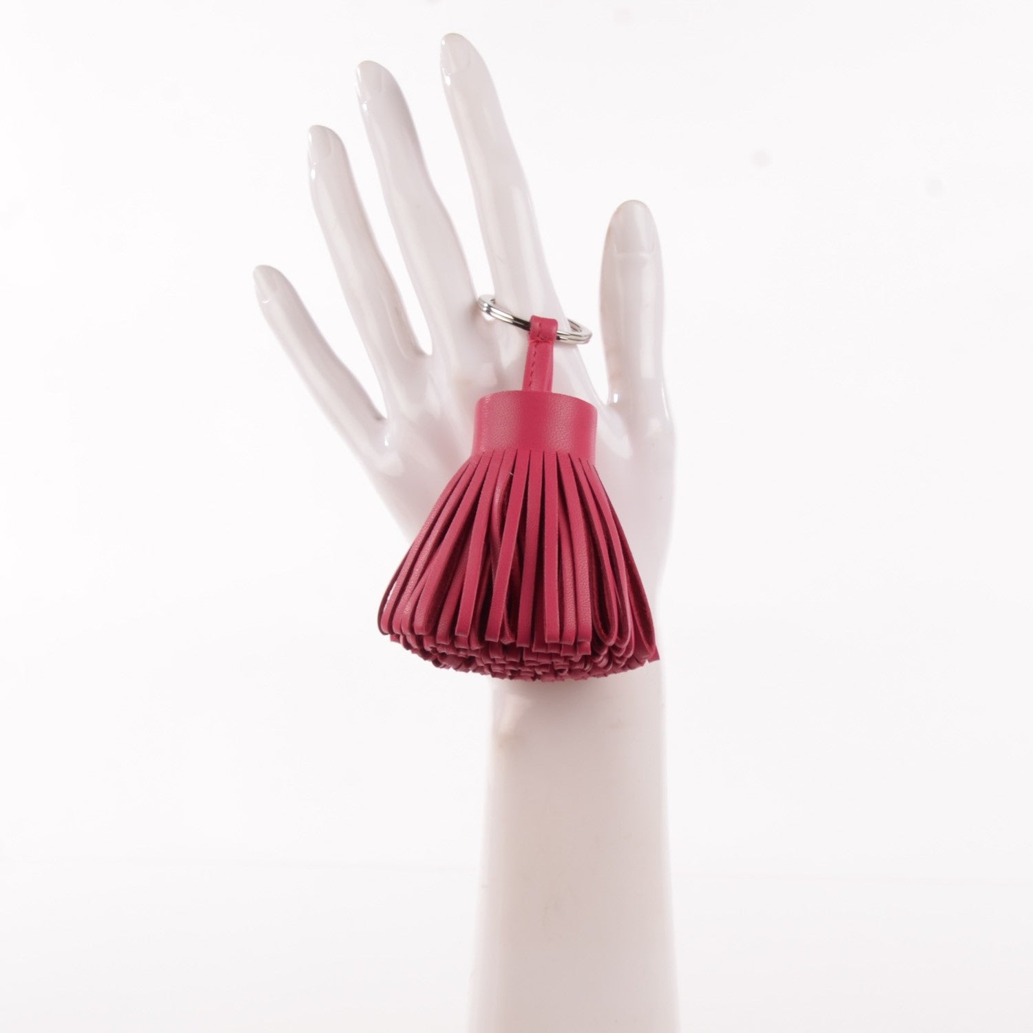 Hermes Lambskin Carmen Tassel Key Holder Fuchsia 2 of 5