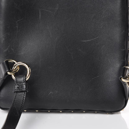 Valentino Garavani Lambskin VLTN Print Quilted Mini Rockstud Spike Backpack Black 8 of 8